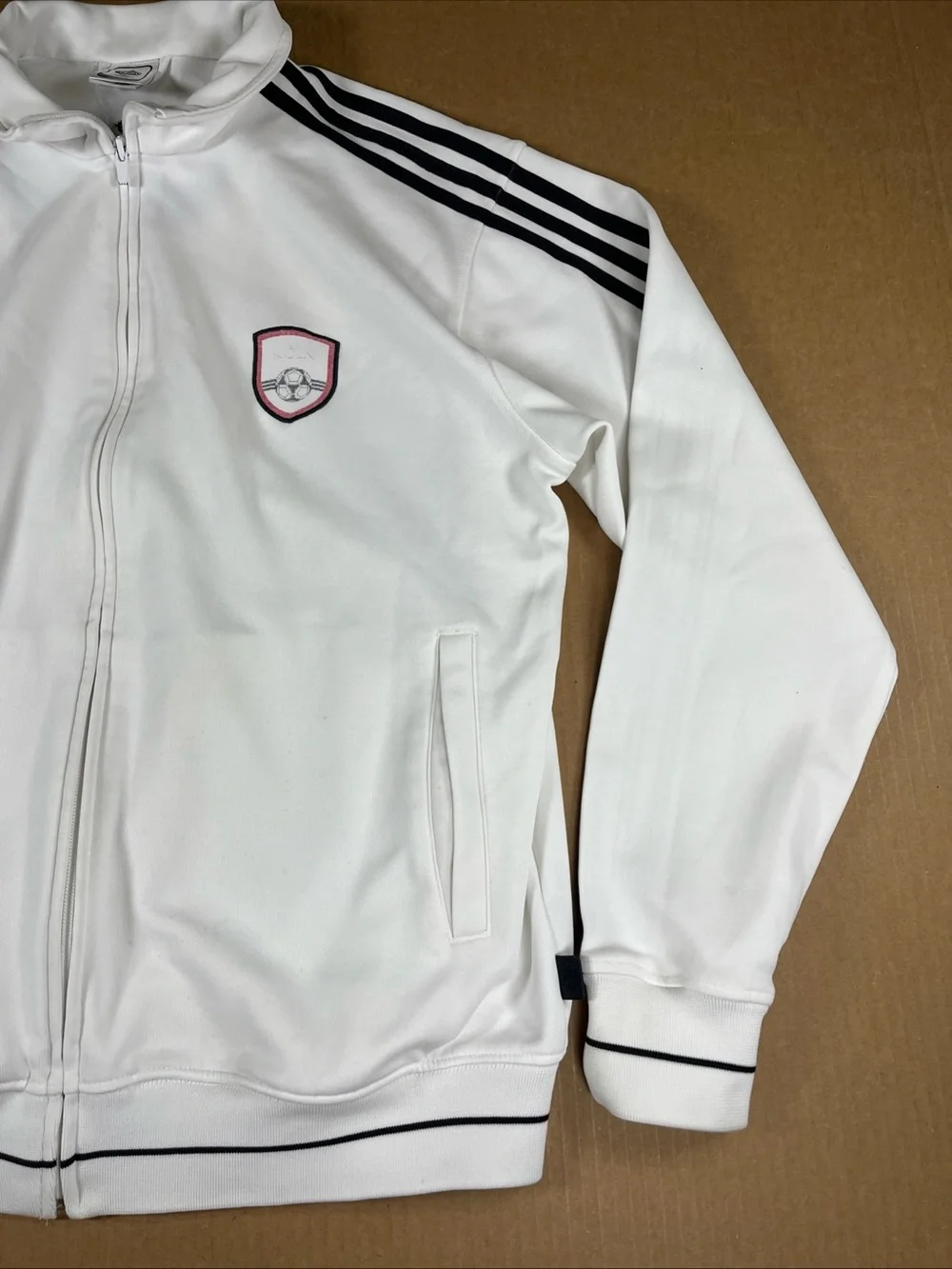 VTG Adidas 2006 FIFA World Cup Germany Koln Track Jacket Mens L White Zip Soccer